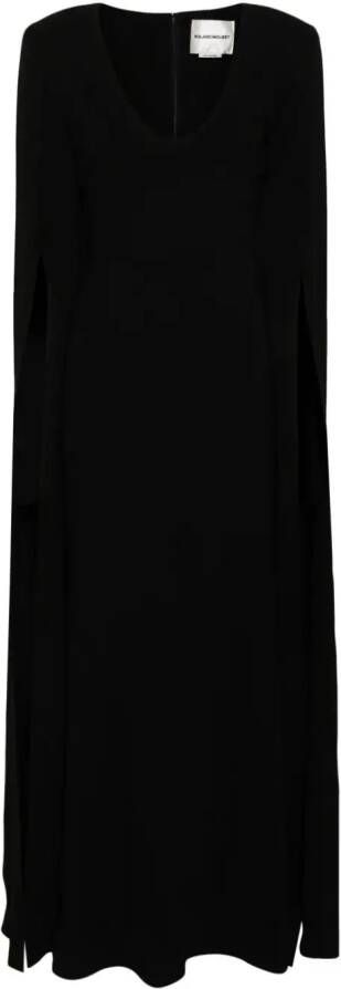 Roland Mouret Maxi-jurk met gespleten mouwen Zwart