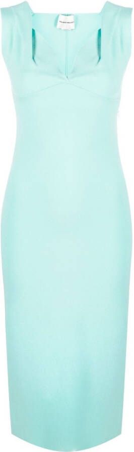 Roland Mouret Midi-jurk met sweetheart hals Blauw