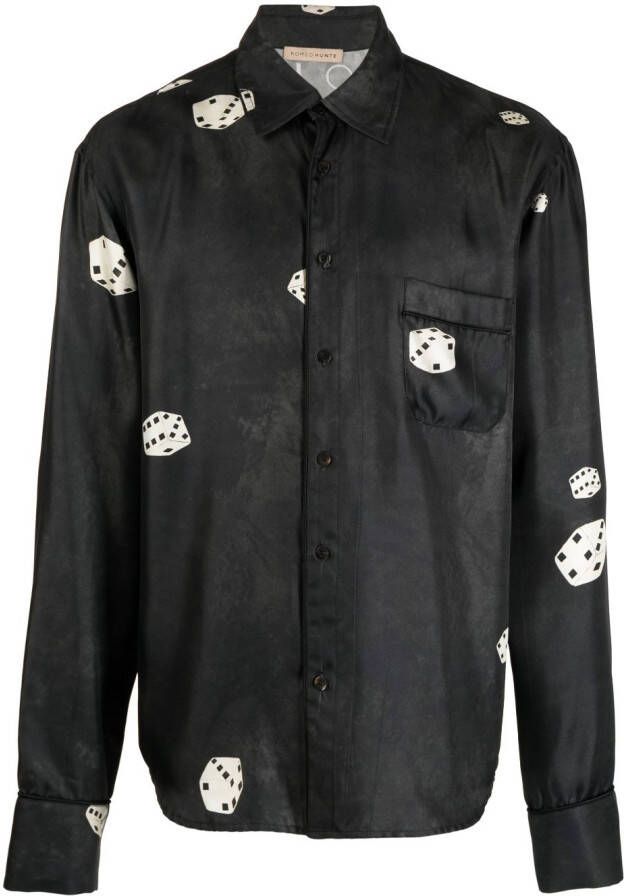 ROMEO HUNTE Satijnen blouse Zwart