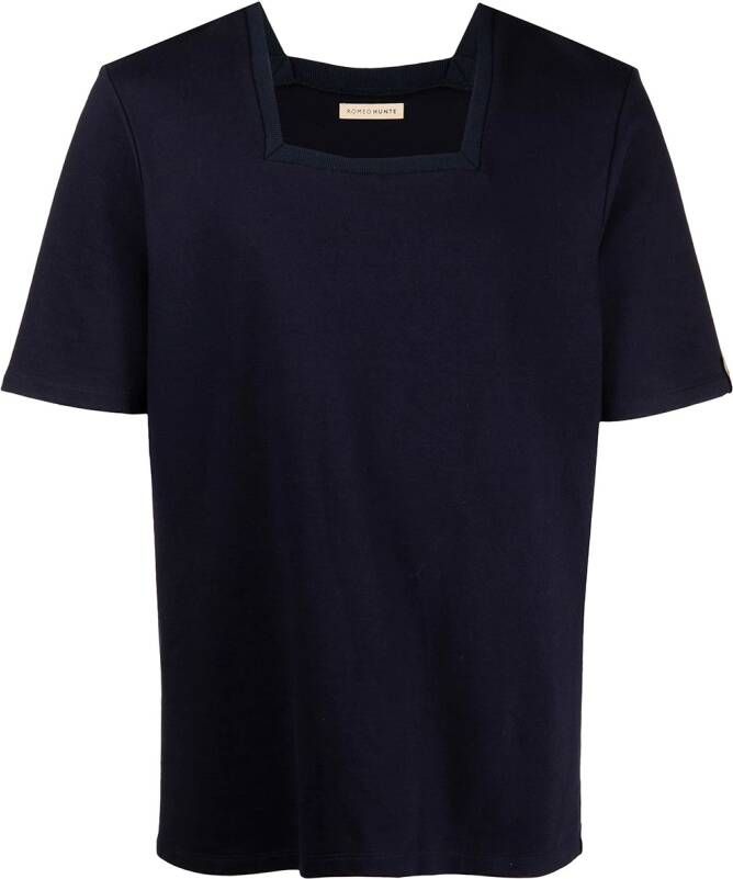 ROMEO HUNTE T-shirt met vierkante hals Blauw
