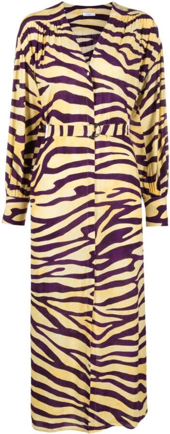 Roseanna Maxi-jurk met luipaardprint Geel