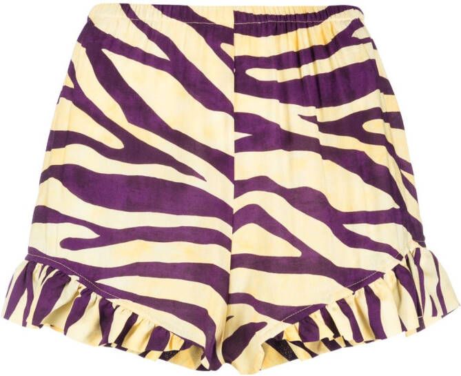 Roseanna Shorts met ruche afwerking Geel