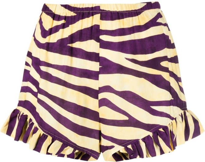 Roseanna Shorts met ruche afwerking Geel