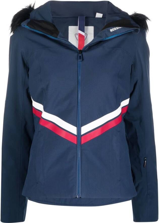 Rossignol Ski-jack met afwerking van imitatiebont Blauw
