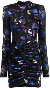 ROTATE Mini-jurk met abstracte print Zwart