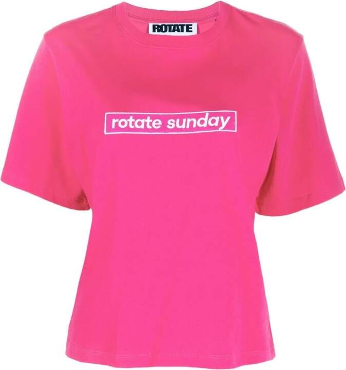 ROTATE BIRGER CHRISTENSEN Aster T-shirt met logo Roze