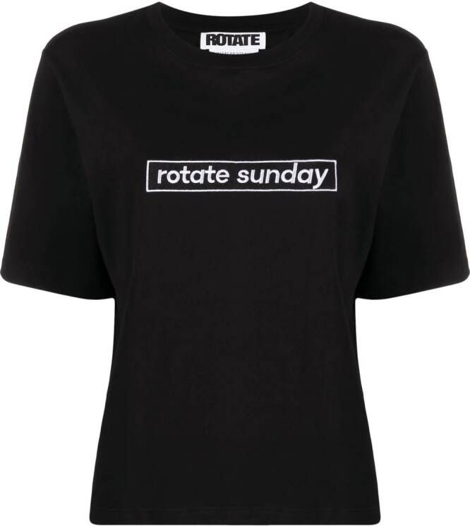 ROTATE BIRGER CHRISTENSEN Aster T-shirt met logo Zwart