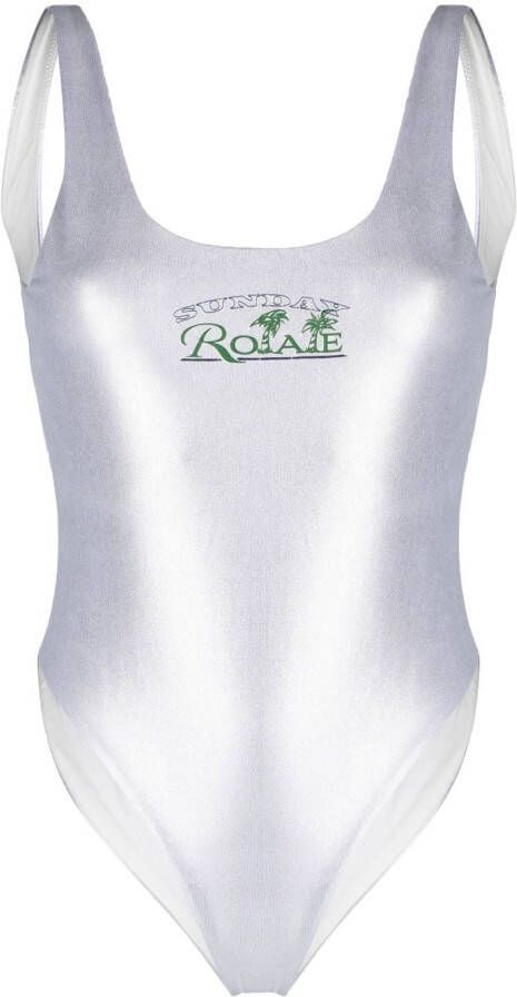 ROTATE Badpak met logoprint Grijs