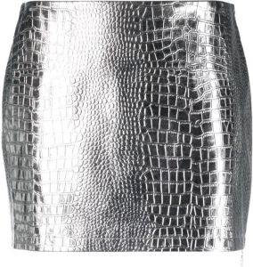 ROTATE Mini-rok met krokodillenleer-effect Zilver