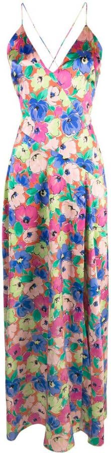 ROTATE Maxi-jurk met bloemenprint Groen