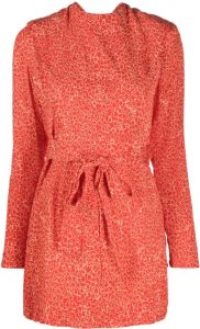 ROTATE Mini-jurk met bloemenprint Rood
