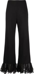 ROTATE Pantalon met franje afwerking Zwart