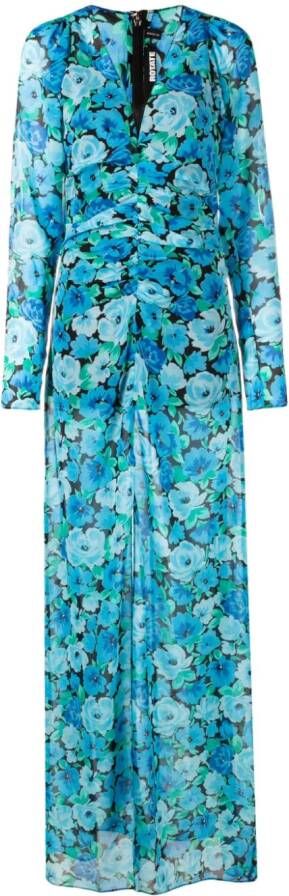 ROTATE Maxi-jurk met bloemenprint 17-4245 IBIZA BLUE COMB.