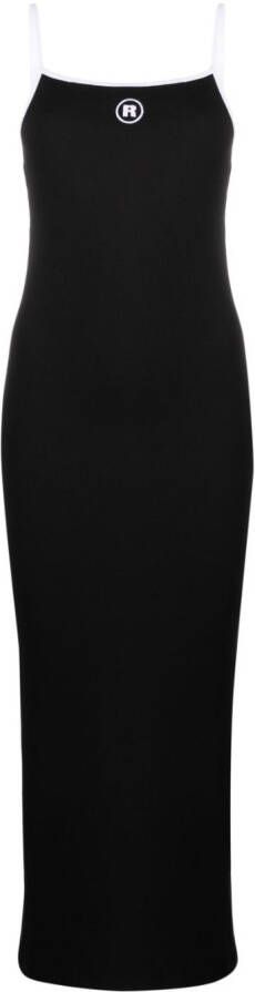 ROTATE Maxi-jurk met geborduurd logo Zwart