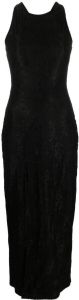 ROTATE Midi-jurk met halternek Zwart