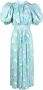 ROTATE BIRGER CHRISTENSEN Midi-jurk met bloemen jacquard Blauw - Thumbnail 1