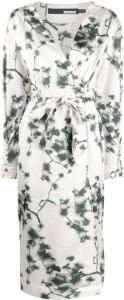 ROTATE Midi-jurk met bloemenprint Beige