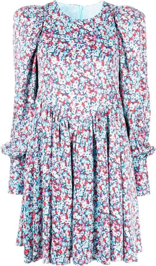 ROTATE BIRGER CHRISTENSEN Midi-jurk met bloemenprint Blauw