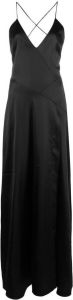ROTATE Maxi-jurk met watervalhals Zwart