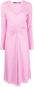 ROTATE Midi-jurk met V-hals Roze