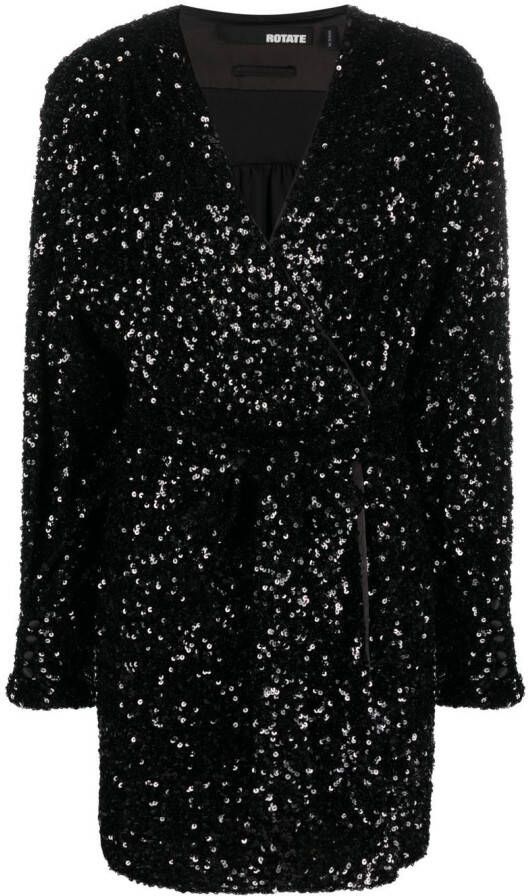 ROTATE BIRGER CHRISTENSEN Mini-jurk met pailletten Zwart
