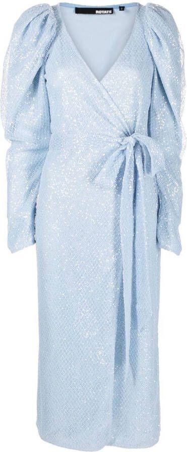 ROTATE BIRGER CHRISTENSEN Midi-jurk met pailletten Blauw