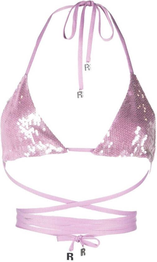 ROTATE BIRGER CHRISTENSEN Bikinitop met pailletten Paars