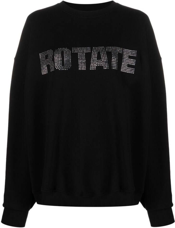 ROTATE BIRGER CHRISTENSEN Sweater met kristallen logo Zwart