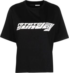 ROTATE T-shirt met logoprint Zwart