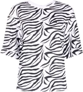 ROTATE T-shirt met zebraprint Wit