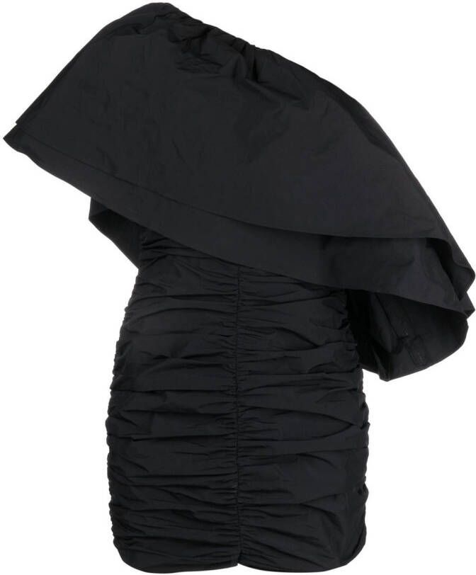 ROTATE BIRGER CHRISTENSEN Asymmetrische mini-jurk Zwart
