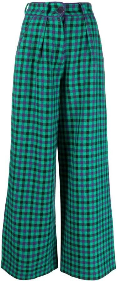 Rowen Rose Broek met wijde pijpen Groen