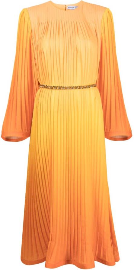 Rowen Rose Geplooide jurk Oranje