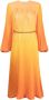Rowen Rose Geplooide jurk Oranje - Thumbnail 1
