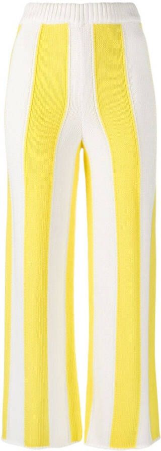 Rowen Rose Gestreepte broek Geel