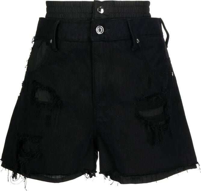 RTA Denim shorts Zwart