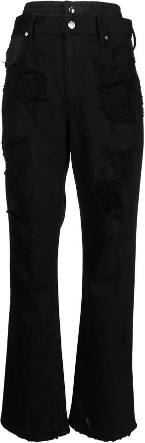 RTA Gerafelde jeans Zwart
