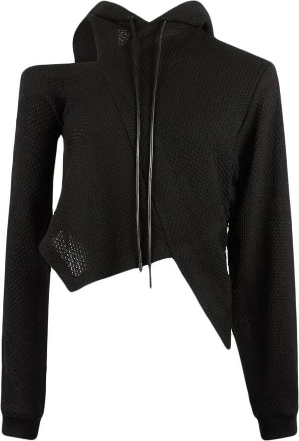RTA Hoodie met open schouders Zwart