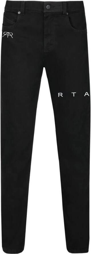 RTA Jeans met geborduurd logo Zwart