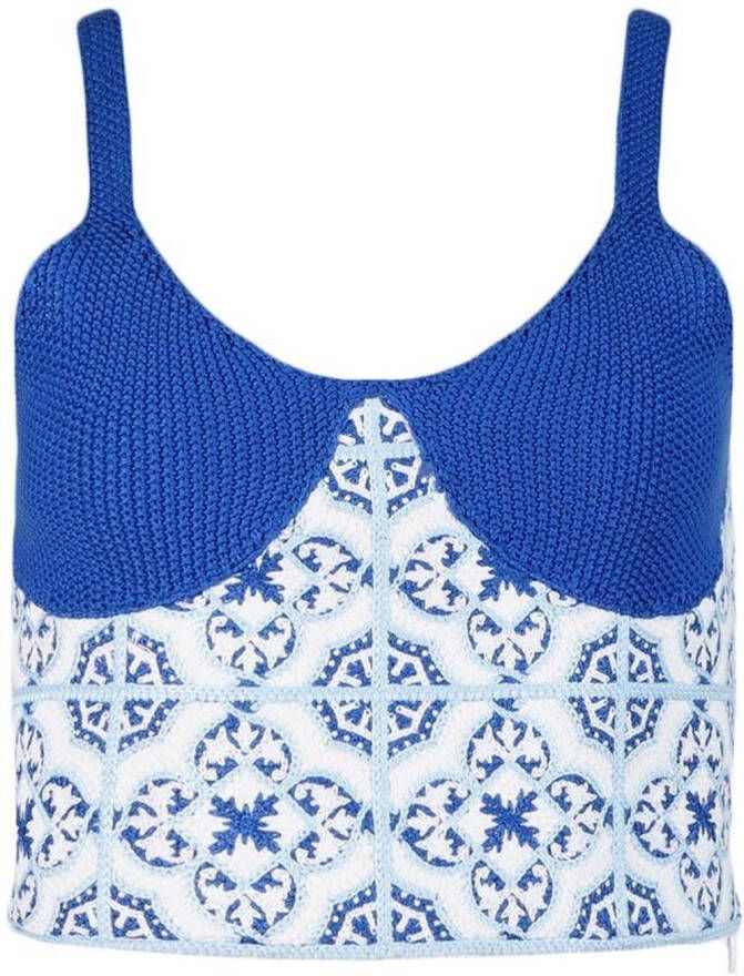 RTA Gehaakte top Blauw