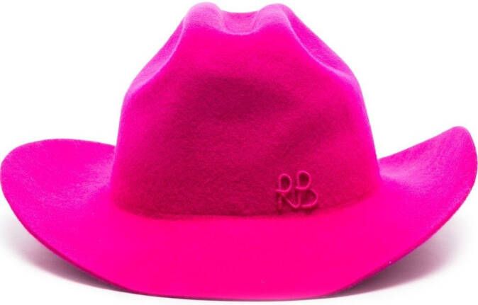 Ruslan Baginskiy Cowboy hoed met geborduurd logo Roze