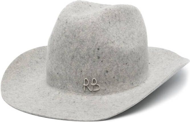 Ruslan Baginskiy Fedora hoed met geborduurd logo Grijs
