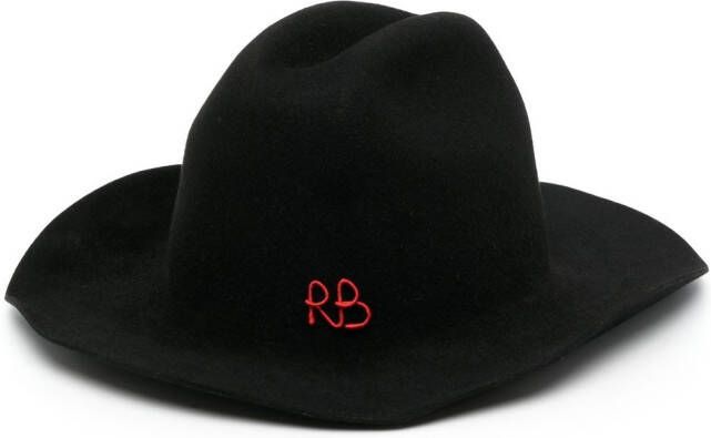 Ruslan Baginskiy Fedora hoed met geborduurd logo Zwart