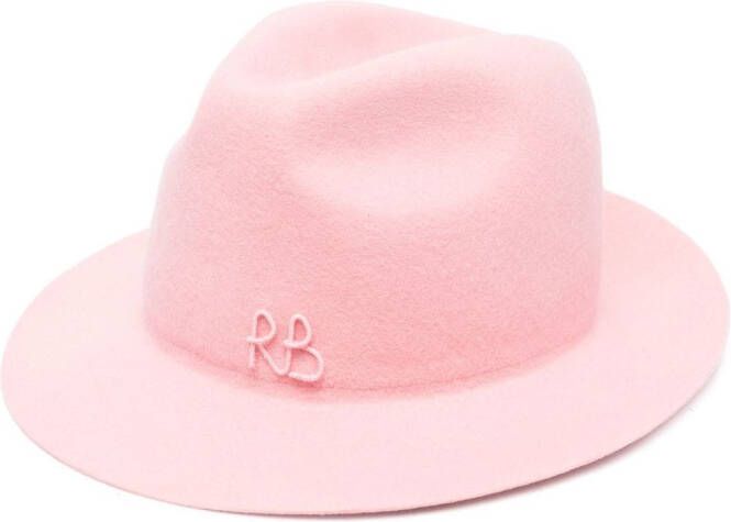Ruslan Baginskiy Fedora hoed met geborduurd logo Roze
