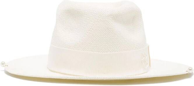 Ruslan Baginskiy Fedora hoed met parel Wit