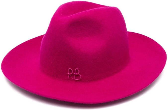 Ruslan Baginskiy Fedora hoed met monogram Roze