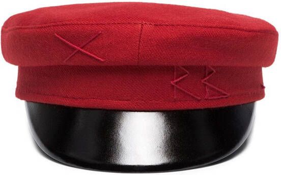 Ruslan Baginskiy Red wool baker boy cap Rood