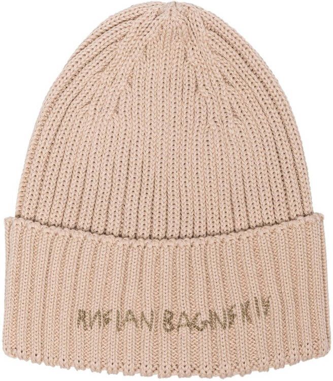 Ruslan Baginskiy Ribgebreide muts Beige