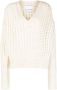 SA SU PHI Trui met V-hals Beige - Thumbnail 1