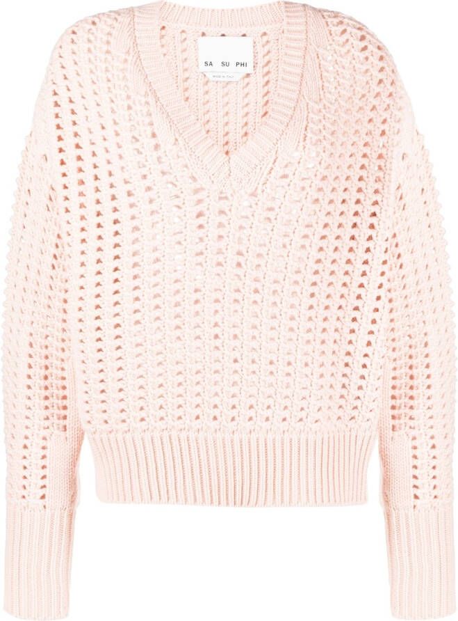 SA SU PHI Trui met V-hals Roze